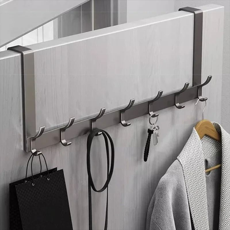Over the Door Organizer Hook Rack – Space-Saving Clothes, Coat, Hat, and Towel Hanger for Home and Bathroom