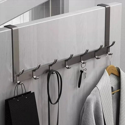Over the Door Organizer Hook Rack – Space-Saving Clothes, Coat, Hat, and Towel Hanger for Home and Bathroom