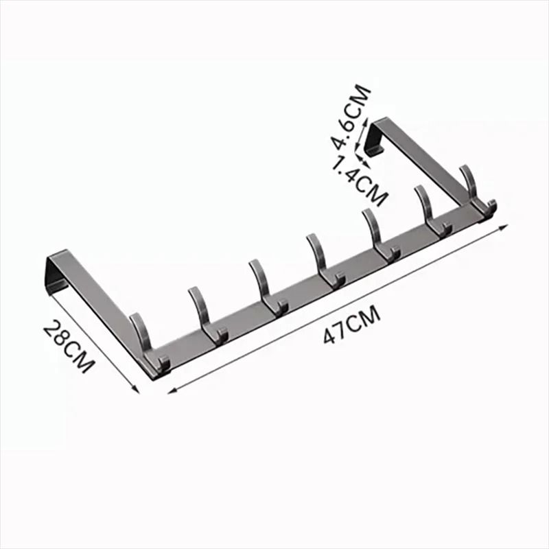 Over the Door Organizer Hook Rack – Space-Saving Clothes, Coat, Hat, and Towel Hanger for Home and Bathroom