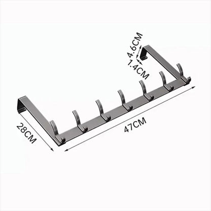 Over the Door Organizer Hook Rack – Space-Saving Clothes, Coat, Hat, and Towel Hanger for Home and Bathroom