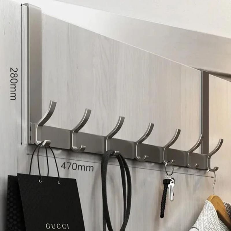Over the Door Organizer Hook Rack – Space-Saving Clothes, Coat, Hat, and Towel Hanger for Home and Bathroom