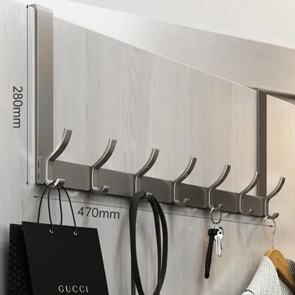 Over the Door Organizer Hook Rack – Space-Saving Clothes, Coat, Hat, and Towel Hanger for Home and Bathroom
