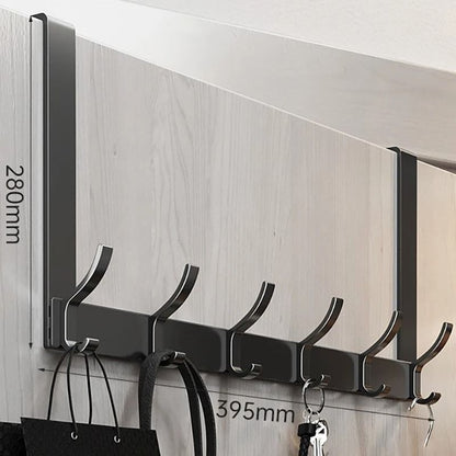 Over the Door Organizer Hook Rack – Space-Saving Clothes, Coat, Hat, and Towel Hanger for Home and Bathroom