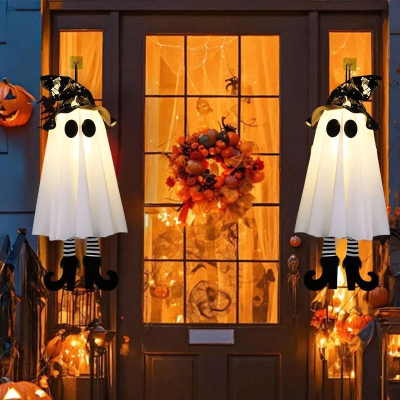 Halloween LED Light Up Witch Ghost Hanging Decoration