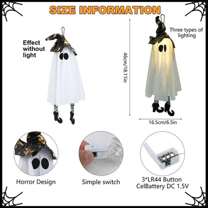 Halloween LED Light Up Witch Ghost Hanging Decoration