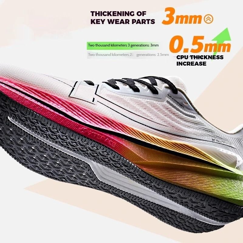 Xtep Mens Running Shoes 2000km 3.0 Lightweight Cushioned Sneakers