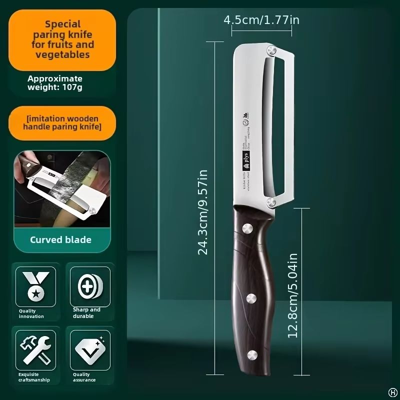 Stainless Steel Fruit & Vegetable Peeler with Wooden Handle – Durable Precision Peeling Tool