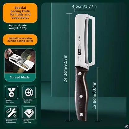 Stainless Steel Fruit & Vegetable Peeler with Wooden Handle – Durable Precision Peeling Tool