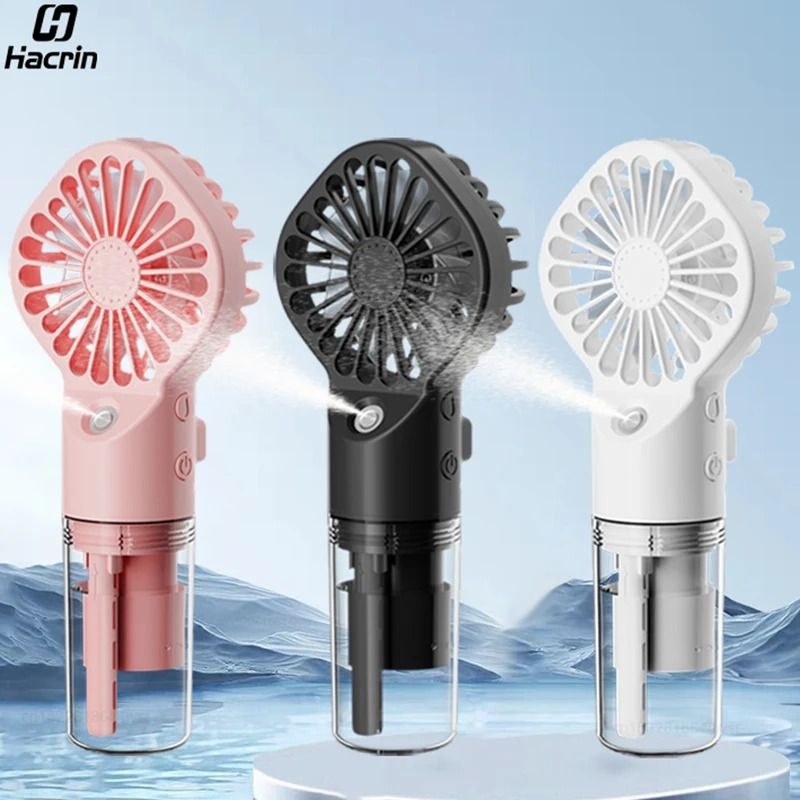 Portable Humidifier Fan Mini Handheld Mist Fan USB Rechargeable