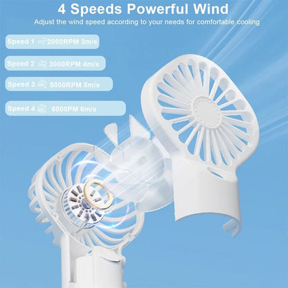 Portable Humidifier Fan Mini Handheld Mist Fan USB Rechargeable