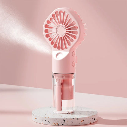 Portable Humidifier Fan Mini Handheld Mist Fan USB Rechargeable