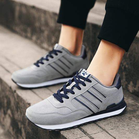 New High Quality Mens Leather Sneakers, Breathable Casual Tenis Male Flat Shoes for Autumn & Daily Comfort