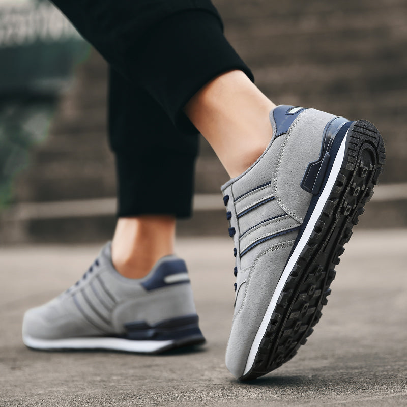 New High Quality Mens Leather Sneakers, Breathable Casual Tenis Male Flat Shoes for Autumn & Daily Comfort