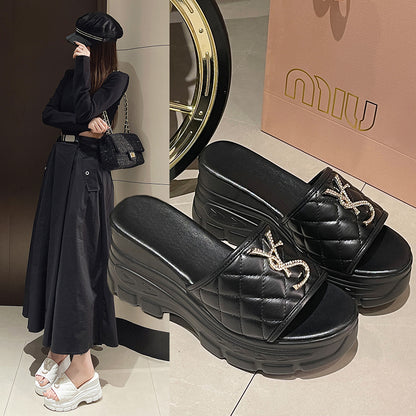 Designer Women Sandals, Summer Platform Slippers with Fashion Letters, Non-Slip Casual Ladies Shoes Sandal