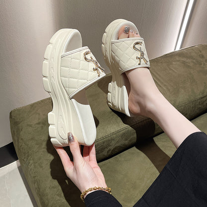 Designer Women Sandals, Summer Platform Slippers with Fashion Letters, Non-Slip Casual Ladies Shoes Sandal