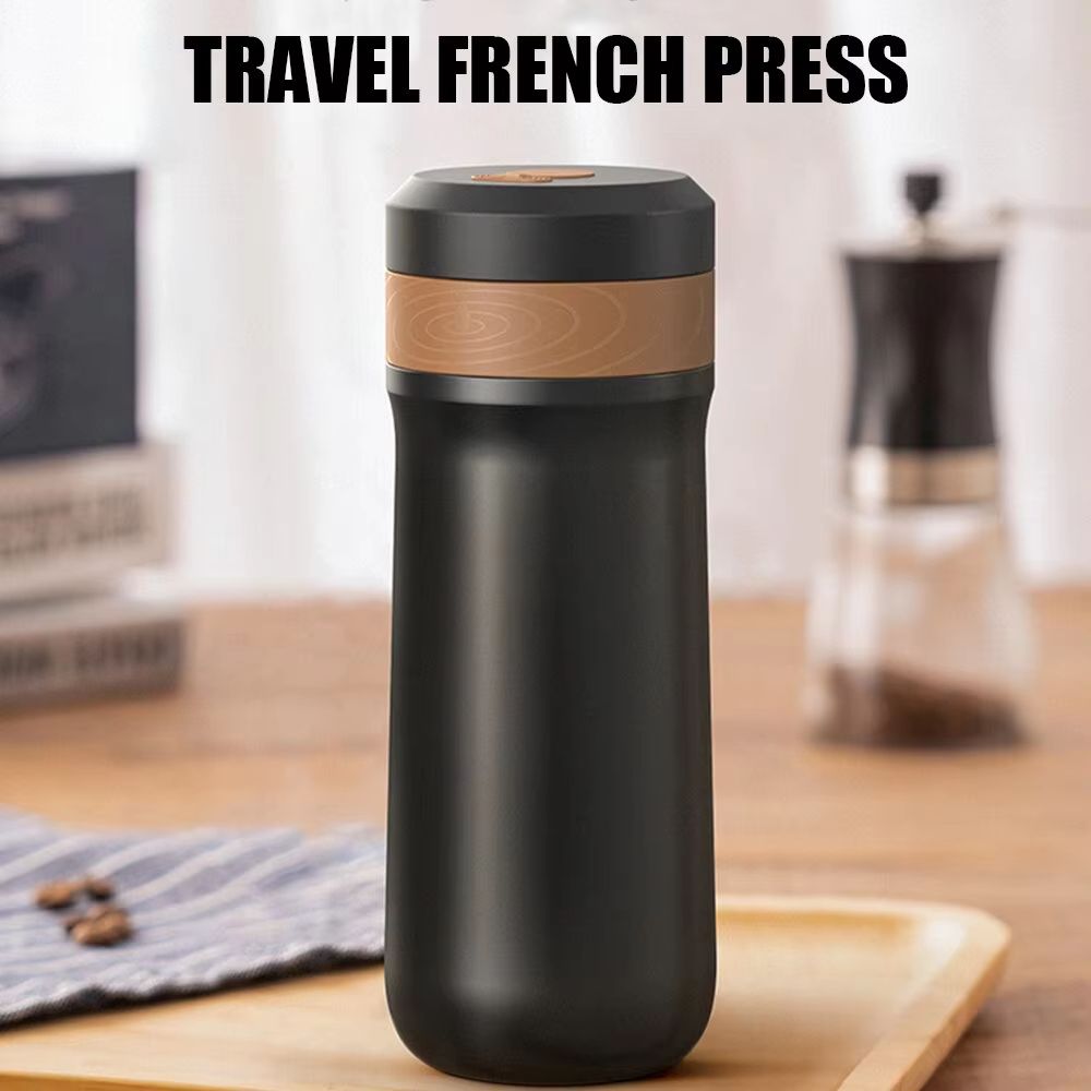 Double-Walled Stainless Steel French Press Coffee Maker – 2-Layer Filter Vacuum Insulated Brewer for Home,