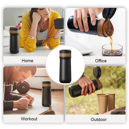 Double-Walled Stainless Steel French Press Coffee Maker – 2-Layer Filter Vacuum Insulated Brewer for Home,