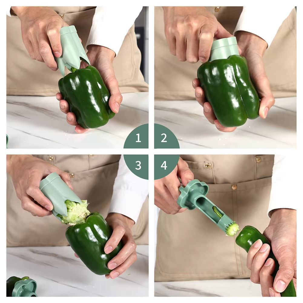 2-in-1 Fruit & Pepper Corer – Efficient Seed Removing Tool