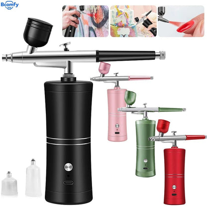 Portable Cordless Airbrush Kit with Compressor for Nail Art