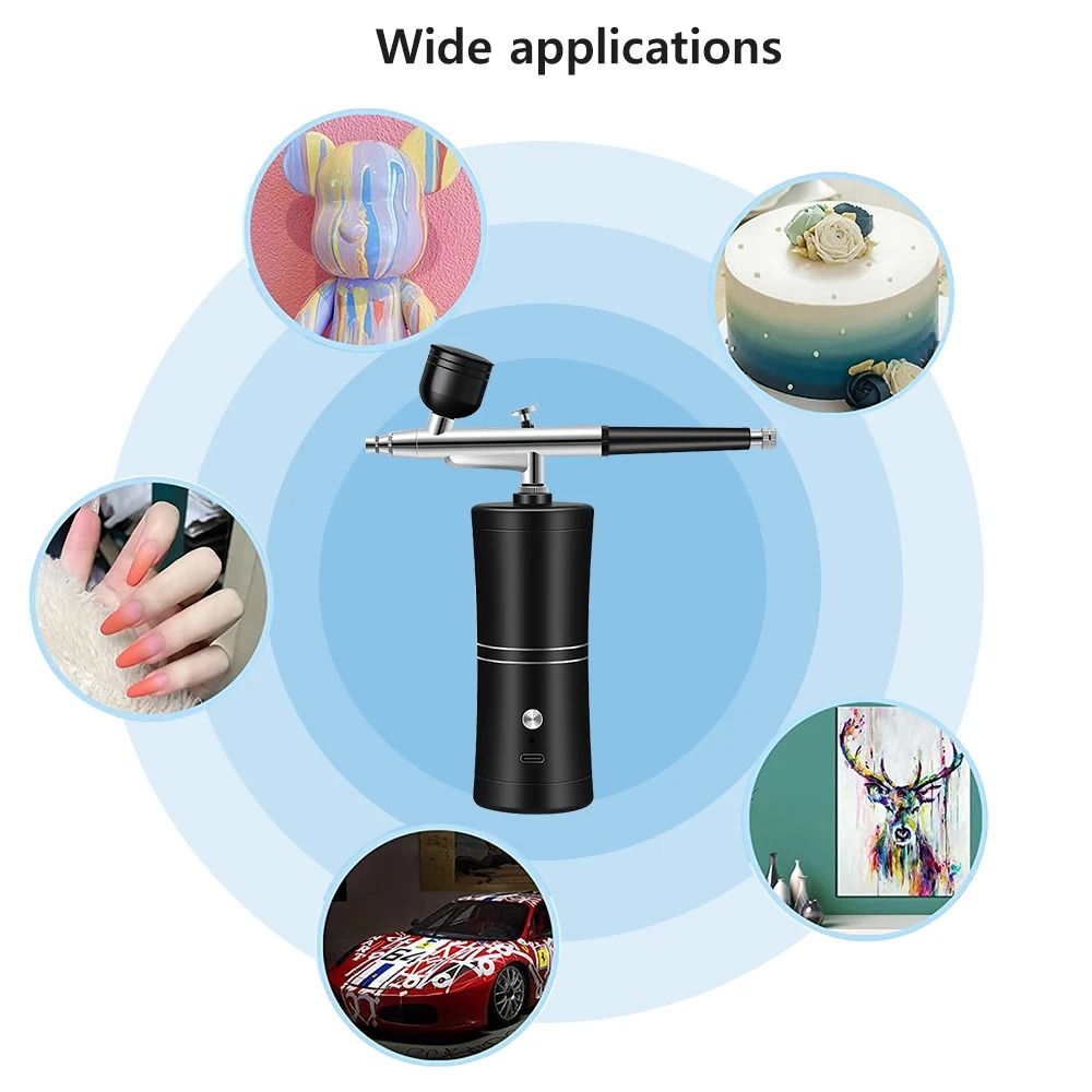 Portable Cordless Airbrush Kit with Compressor for Nail Art
