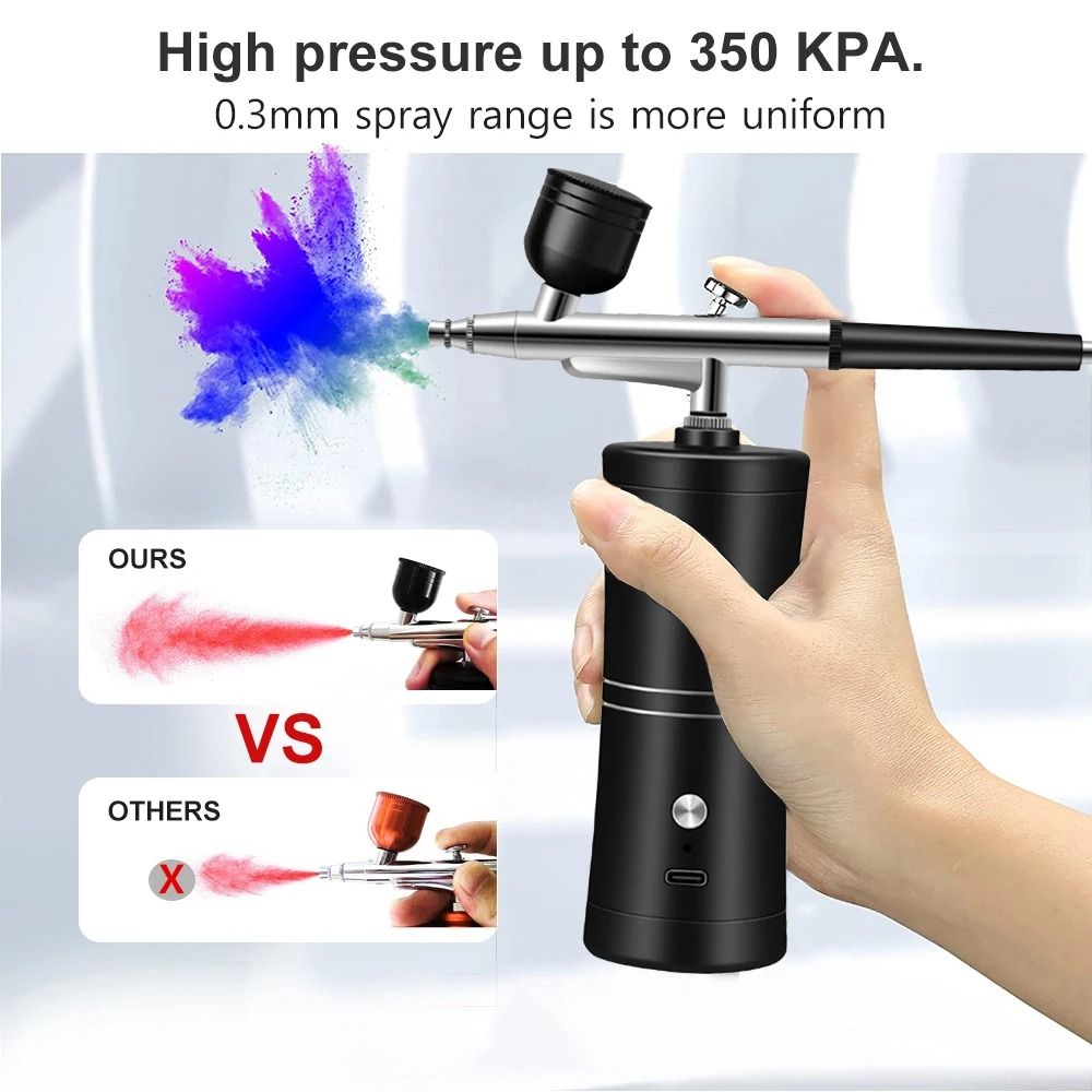 Portable Cordless Airbrush Kit with Compressor for Nail Art
