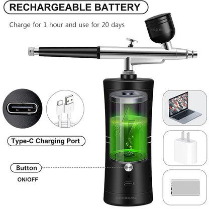 Portable Cordless Airbrush Kit with Compressor for Nail Art