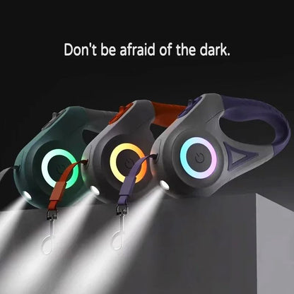 LED Retractable Pet Leash With Light For Dogs And Cats