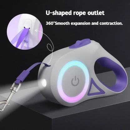 LED Retractable Pet Leash With Light For Dogs And Cats