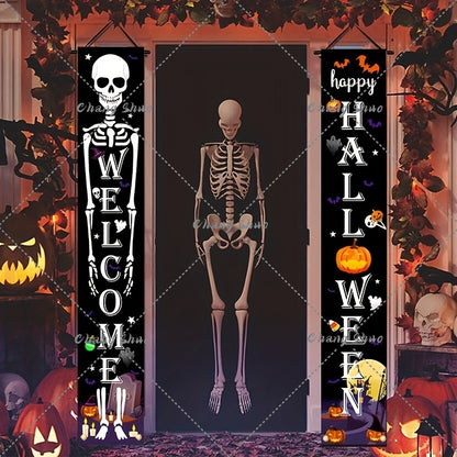 Halloween Hanging Door Curtain Banner, Pumpkin Ghost Decorations, Trick or Treat Party Supplies