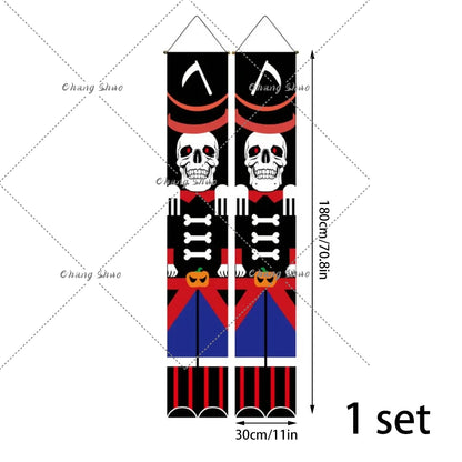 Halloween Hanging Door Curtain Banner, Pumpkin Ghost Decorations, Trick or Treat Party Supplies