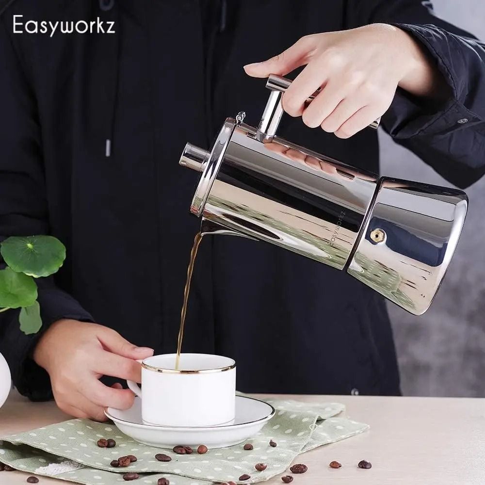 Stainless Steel Stovetop Espresso Maker For Rich Italian Coffee