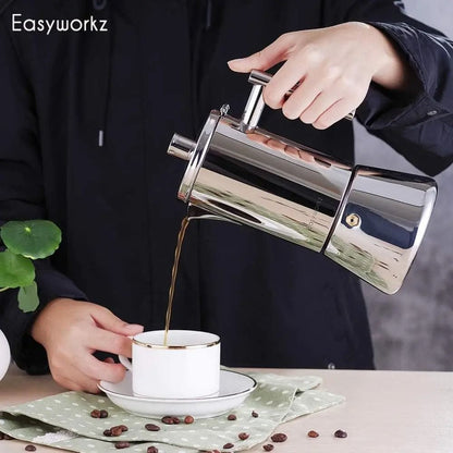Stainless Steel Stovetop Espresso Maker For Rich Italian Coffee
