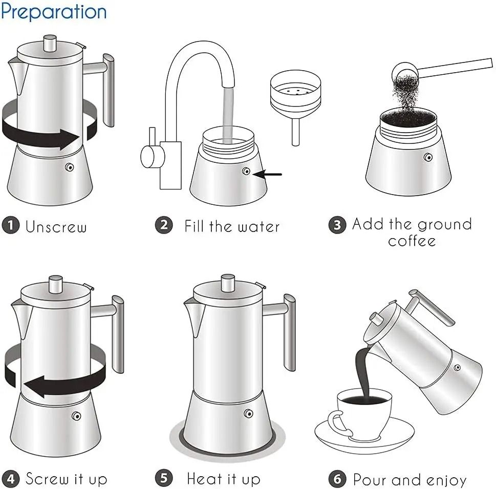 Stainless Steel Stovetop Espresso Maker For Rich Italian Coffee