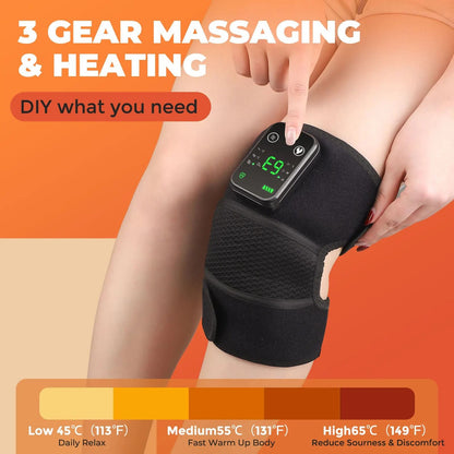 Electric Heated Knee Massager Pad With Vibration And Hot Compress Therapy