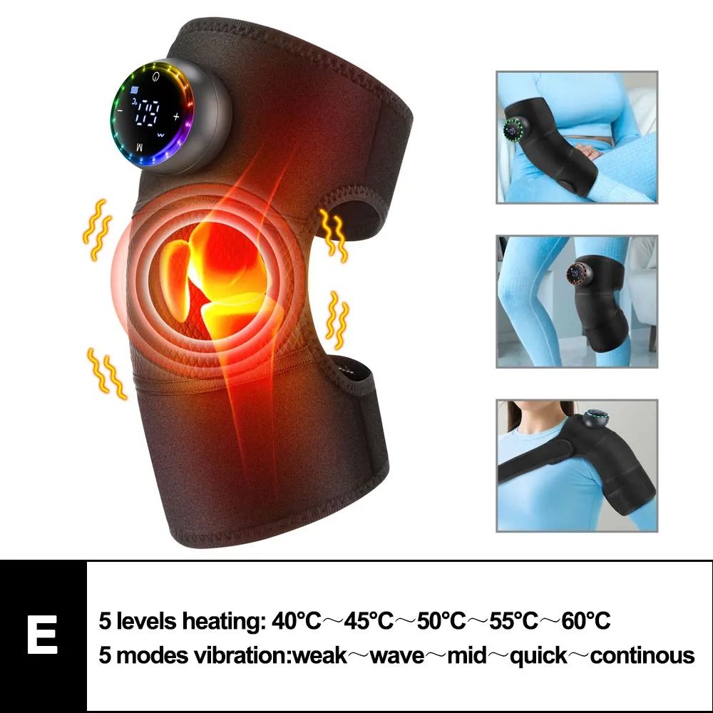 Electric Heated Knee Massager Pad With Vibration And Hot Compress Therapy
