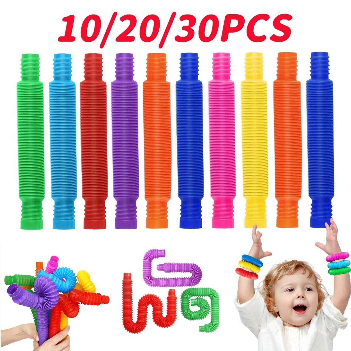 Colorful Telescopic Pop Tube Fidget Toy Set