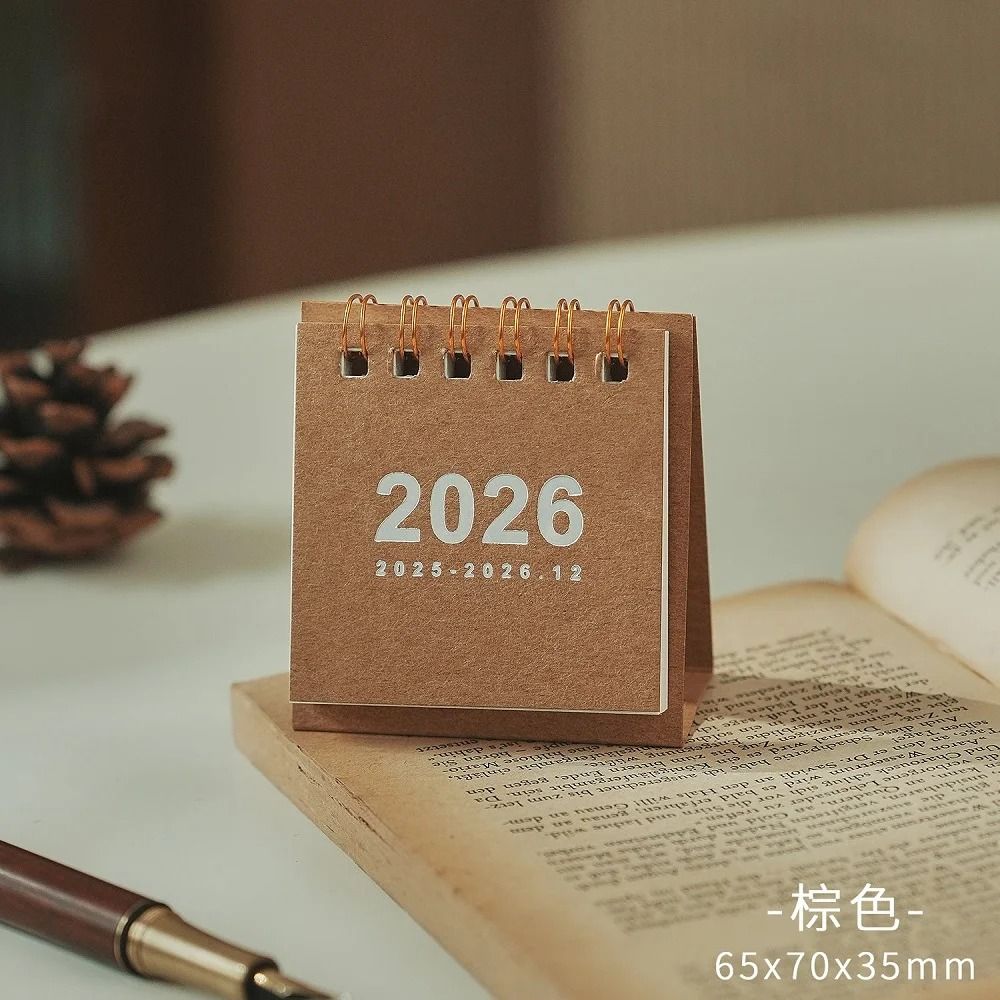 2026 Mini Simple Desk Calendar Creative Coil Desktop Planner