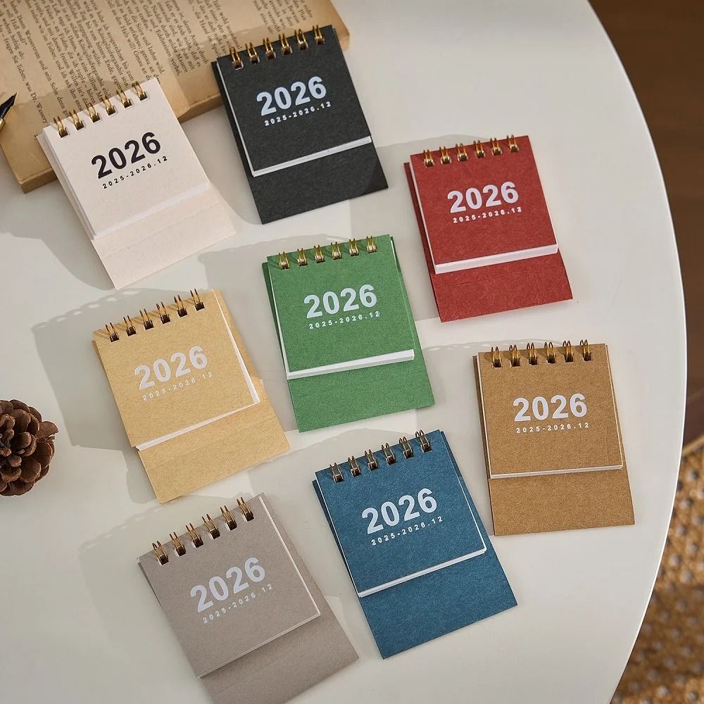 2026 Mini Simple Desk Calendar Creative Coil Desktop Planner