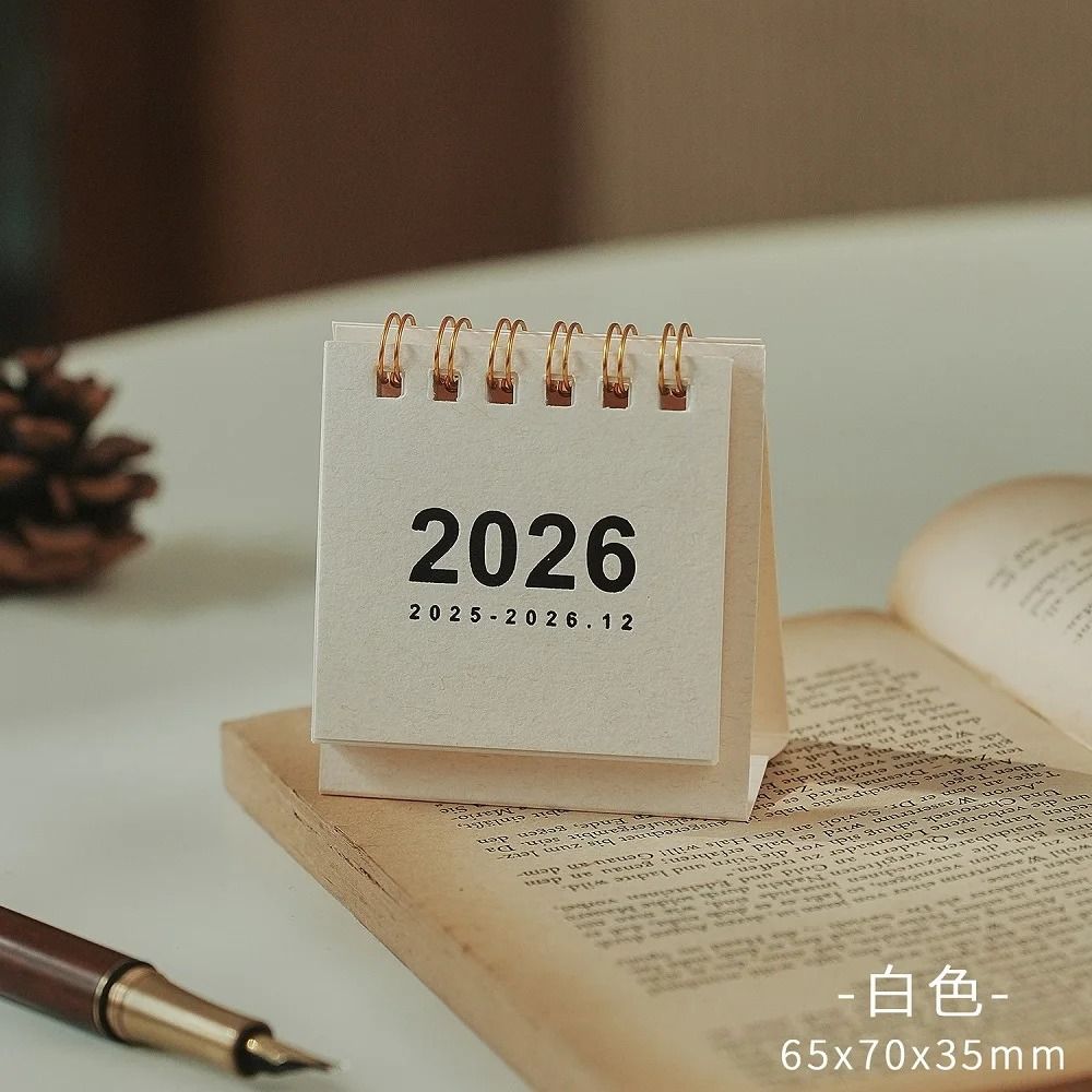 2026 Mini Simple Desk Calendar Creative Coil Desktop Planner