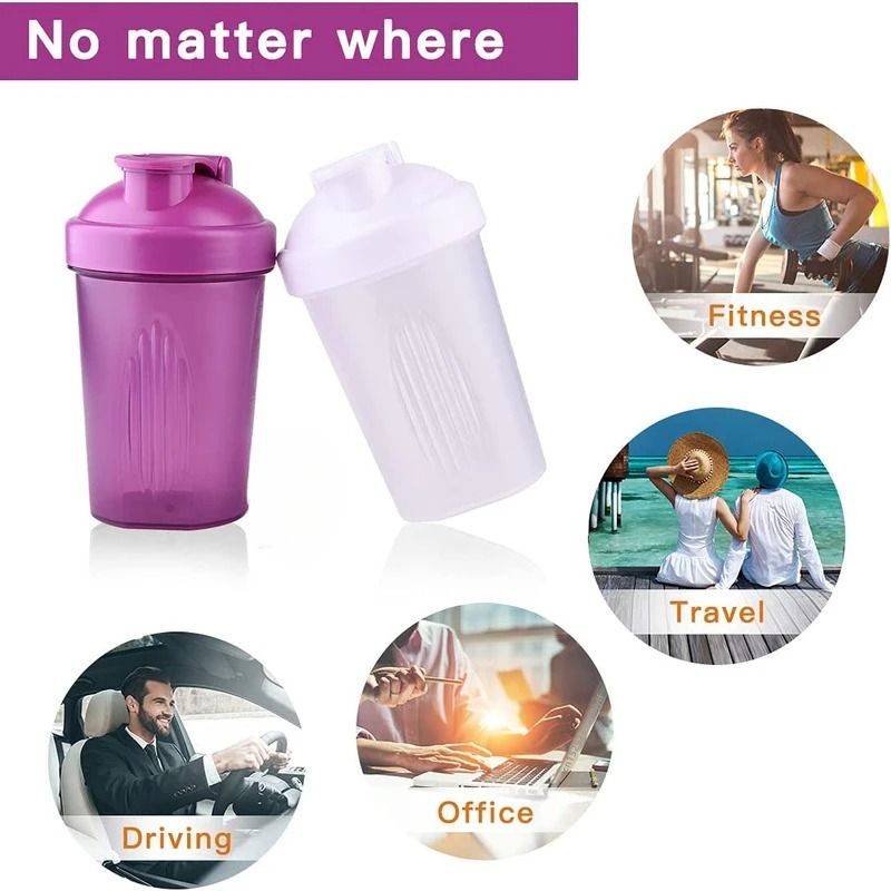 Protein Shaker Bottle With Stainless Steel Mixing Ball For Gym And Workout Use