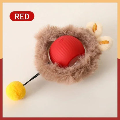 Cat Interactive Rolling Ball Toy Faux Tail Rechargeable