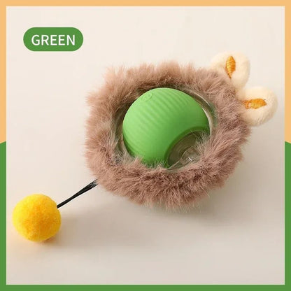 Cat Interactive Rolling Ball Toy Faux Tail Rechargeable