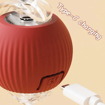 Cat Interactive Rolling Ball Toy Faux Tail Rechargeable