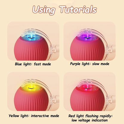 Cat Interactive Rolling Ball Toy Faux Tail Rechargeable