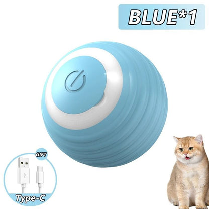 Cat Interactive Rolling Ball Toy Faux Tail Rechargeable