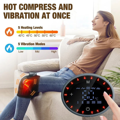 5-Gear Electric Heating Knee Massager With Vibration And Hot Compress