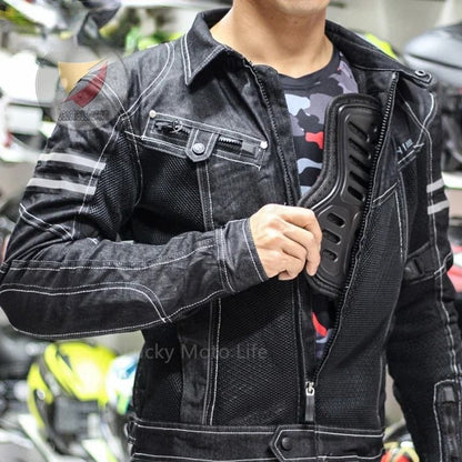 Mens Breathable Mesh Motorcycle Jacket With Protective Padding