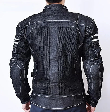 Mens Breathable Mesh Motorcycle Jacket With Protective Padding