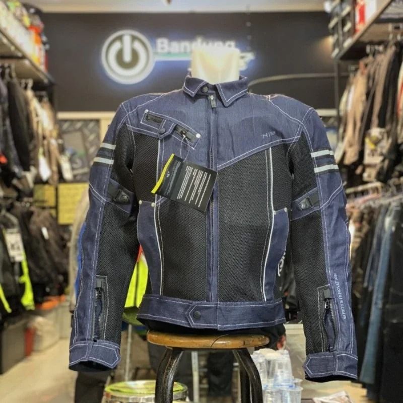 Mens Breathable Mesh Motorcycle Jacket With Protective Padding
