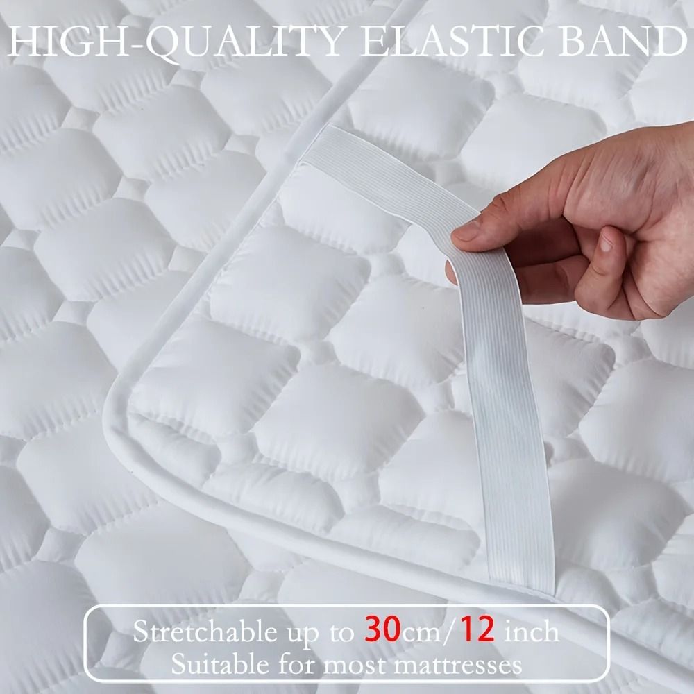 Waterproof Quilted Mattress Protector Cover For Single And Double Beds